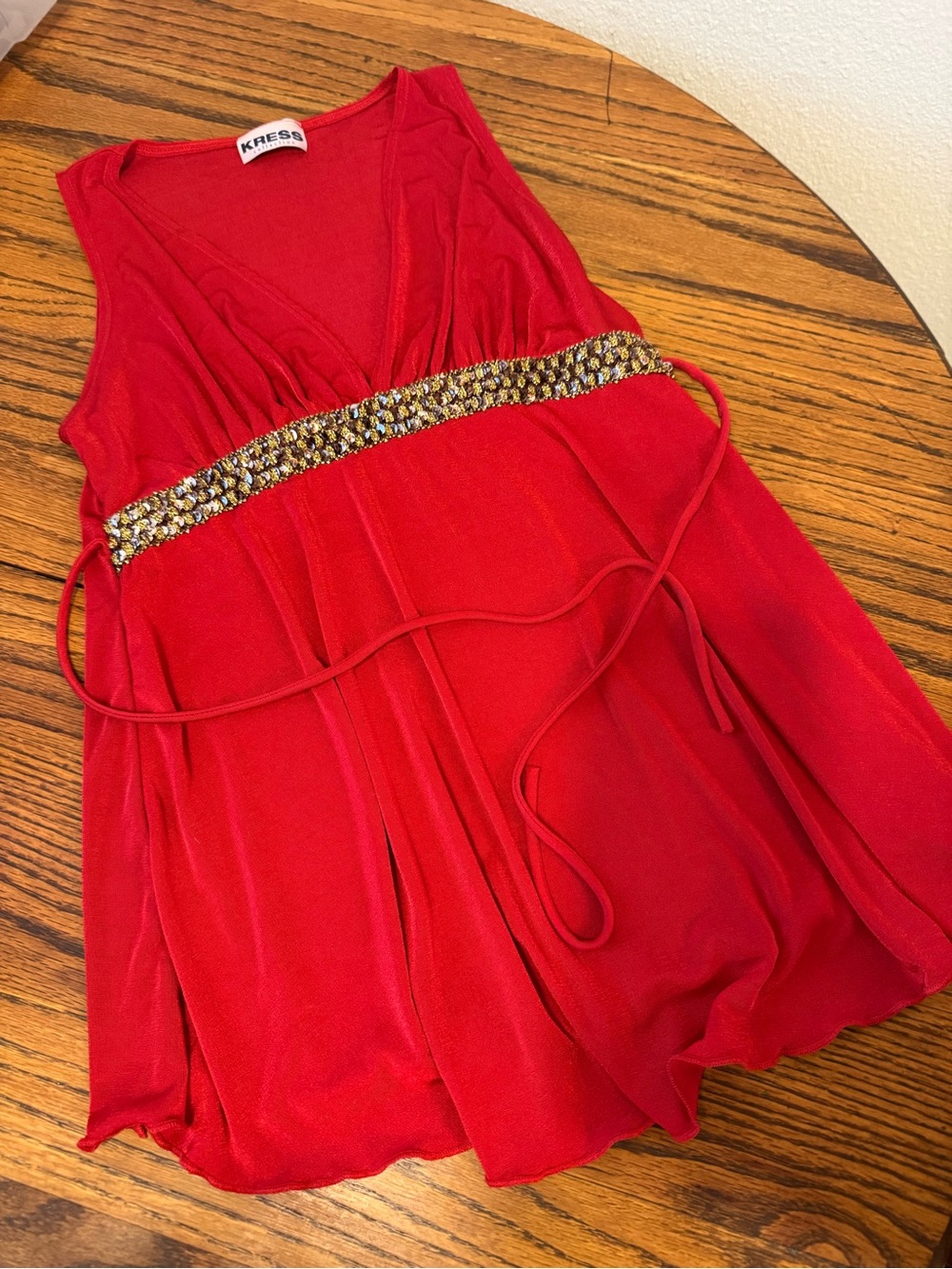 Y2K retro tie front top fairycore stunning gold trim